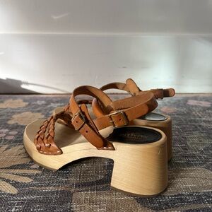 Swedish Hasbeens Brown Leather Woven Sandals